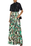 dressing gownRTO CAVALLI PLEATED PRINTED STRETCH-CREPE MAXI SKIRT,3074457345621494728