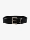 Saint Laurent Cassandre Belt Square Buckle Accessories In Black