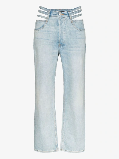 3x1 Willow High-rise Cutout Straight-leg Cropped Jeans In Blue