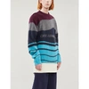 Off-white Men's Intarsia Felted Crewneck Sweater In Bordeaux