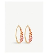 ANNOUSHKA HIDDEN REEF 18CT YELLOW-GOLD AND SAPPHIRE LARGE HOOP EARRINGS,29065078
