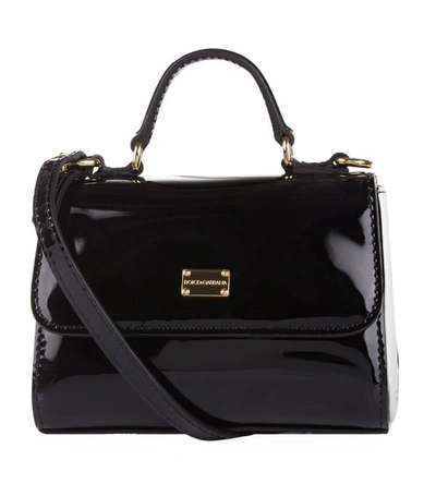 Dolce & Gabbana Kids Patent Leather Shoulder Bag In Black