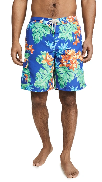 Polo Ralph Lauren Floral Athletic Shorts In Blue