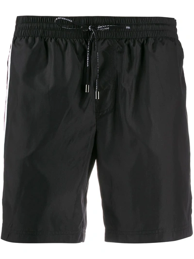 Dolce & Gabbana Technical Fabric Swim Shorts In Black