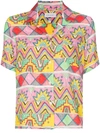 MIRA MIKATI ABSTRACT PRINT BOWLING SHIRT