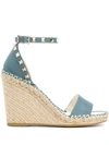 VALENTINO GARAVANI ROCKSTUD 100MM WEDGE ESPADRILLES