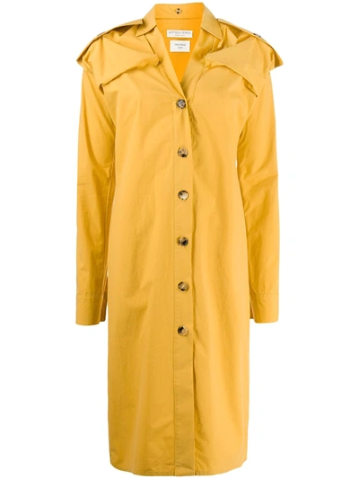 Bottega Veneta Military-style Shirt Dress In Yellow