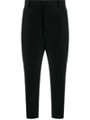 RICK OWENS HIGH-WAISTED CROPPED TROUSERS