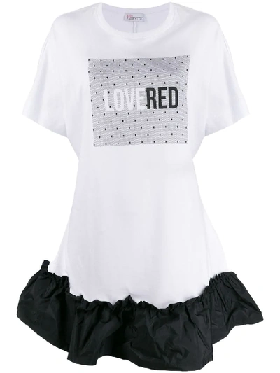 Red Valentino Printed T-shirt Dress In White