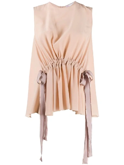 Red Valentino Tie Ribbon Top In Neutrals