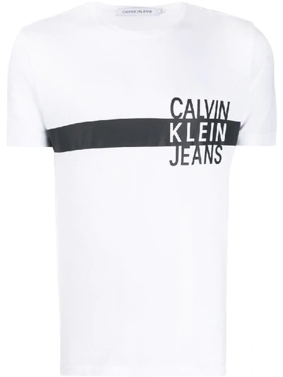Calvin Klein Jeans Est.1978 Logo Print T In White