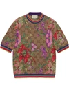 GUCCI FLORAL PRINT MONOGRAM T-SHIRT