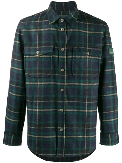 Woolrich Logo Patch Plaid Shirt In Green
