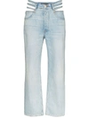 3x1 Willow High-rise Cutout Straight-leg Cropped Jeans In Blue