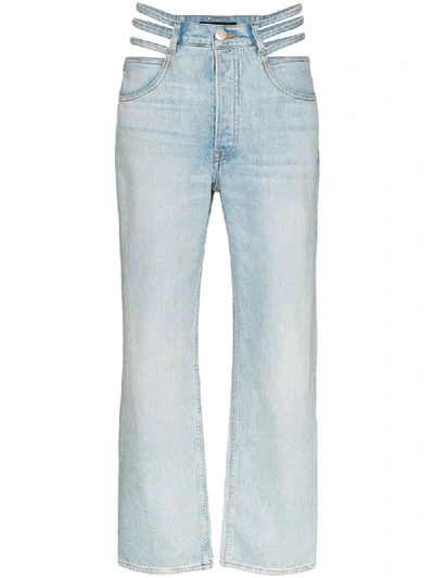 3x1 Willow High-rise Cutout Straight-leg Cropped Jeans In Blue