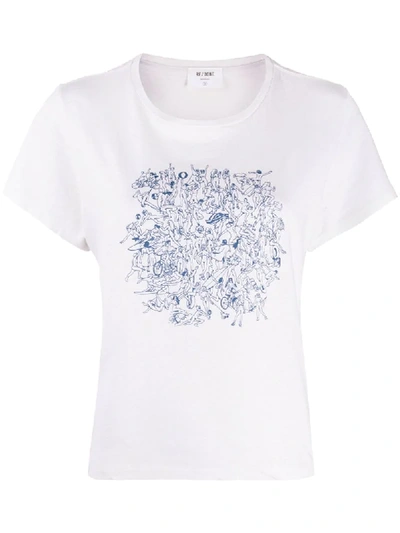 Re/done Short Sleeve Printed T-shirt In White
