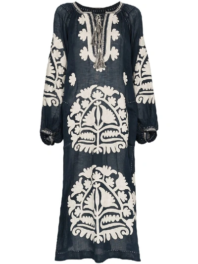 Vita Kin Shalimar Embroidered Linen Dress In Black
