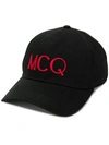 MCQ BY ALEXANDER MCQUEEN EMBROIDERED LOGO BASEBALL CAP