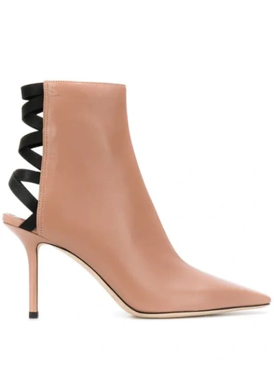 Jimmy Choo Levin 85 Ankle Boots In Pink