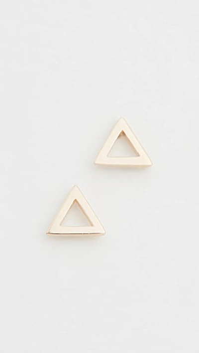 Mateo 14k Mini Triangle Stud Earrings In 14k Yellow Gold