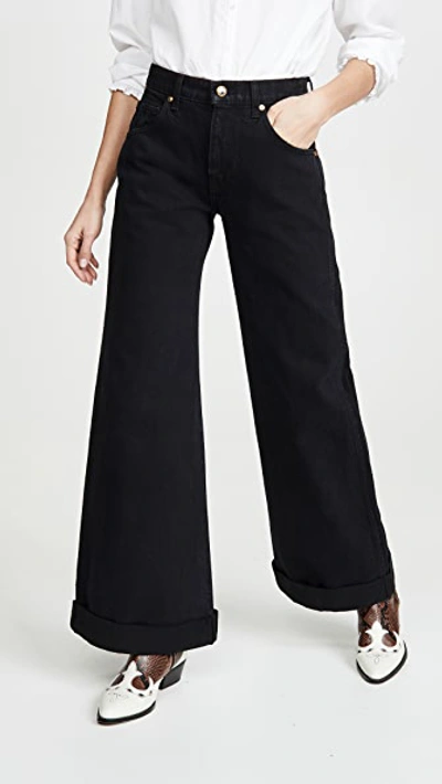 Khaite Jordan High-rise Wide-leg Jeans In Black