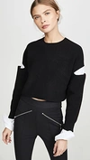 ALEXANDER WANG T CROPPED PULLOVER OXFORD SHIRT