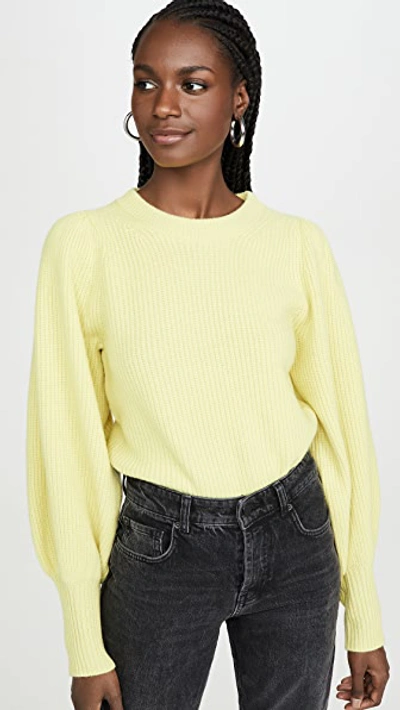 A.l.c Eliana Puff-sleeve Wool & Cashmere-blend Knit Sweater In Yellow