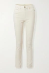 Khaite Vivian High-rise Slim-leg Jeans In Ivory