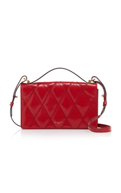 Givenchy Gv3 Quilted-leather Clutch  In Red