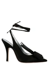 Attico Venus Bow Satin Slingback Pumps In Black