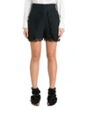 ALEXANDER MCQUEEN LACE-TRIMMED HIGH-RISE CREPE SHORTS,11174711