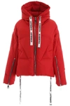 Khrisjoy Logo Drawstring Puffer Jacket In Red