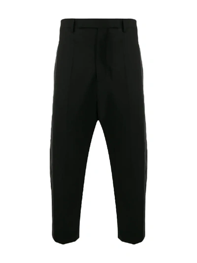 Rick Owens Tonal Side Stripe Suit Trousers In Black