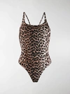 GANNI LEOPARD PRINT BATHING SUIT,A224914730214