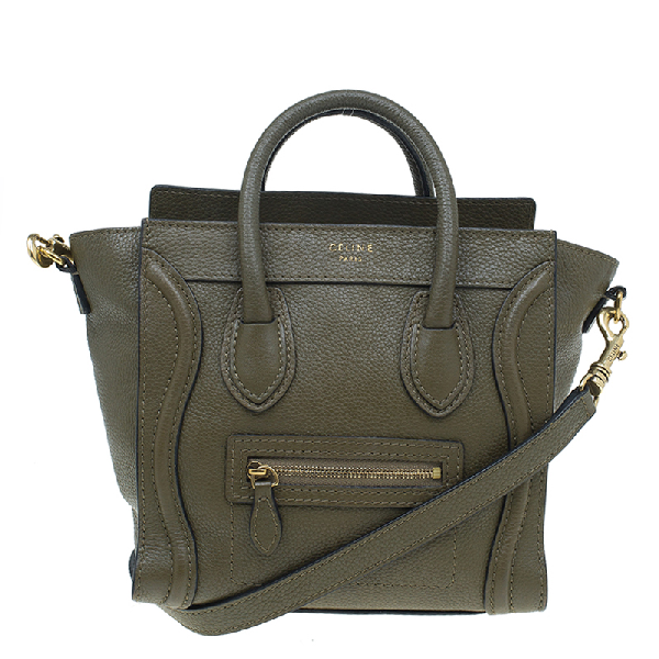 PreOwned Celine Olive Green Leather Nano Luggage Tote ModeSens