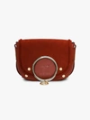 CHLOÉ RED SUEDE AND LEATHER CROSS BODY RING BAG,CHS19WSA2956614478951