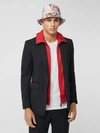 BURBERRY Classic Fit Track Top Detail Wool Tailored Jacket