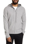 Vince Regular Fit Zip Cashmere Hoodie In H Grey