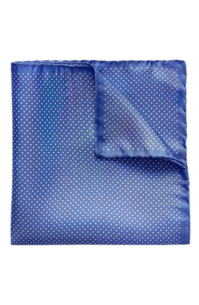 Eton Mens Light Blue Polka-dot Silk Pocket Squar