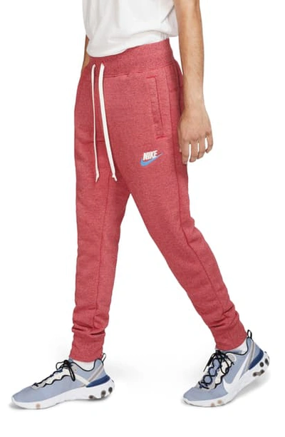 Nike Heritage Jogger Pants In Gym Red/ Heather