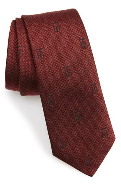 Burberry Manston Monogram Silk Tie In Parade Red