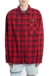 OFF-WHITE CHECK FLANNEL BUTTON-UP SHIRT,OMGA098R20G71021200