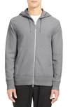 Theory Mattis Slim Fit Zip Hoodie In Med Grey Heather