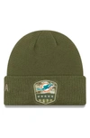 New Era Salute To Service Nfl Beanie In Miami Dolphins