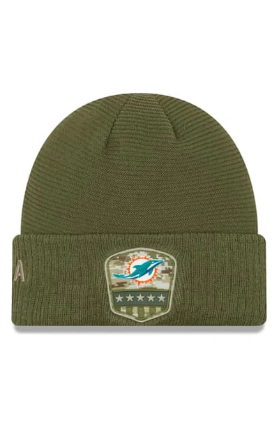 New Era Salute To Service Nfl Beanie In Miami Dolphins