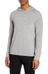 Vince Marled Stitch Cashmere Hoodie In Heather Grey