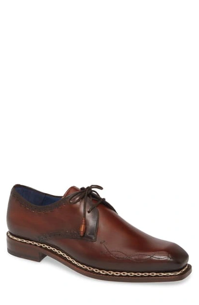 Mezlan Reims Plain Toe Derby In Cognac