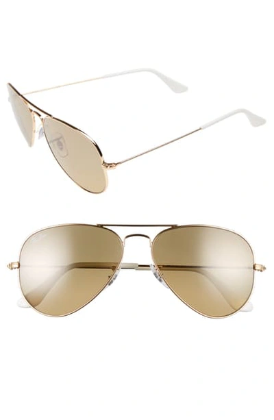 Ray Ban Small Original 55mm Aviator Sunglasses - Arista In Arista
