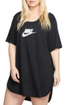Nike Plus Size Sportswear Essential Futura Tunic In Black/white