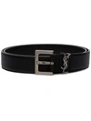 Saint Laurent Ysl Logo Belt In Black